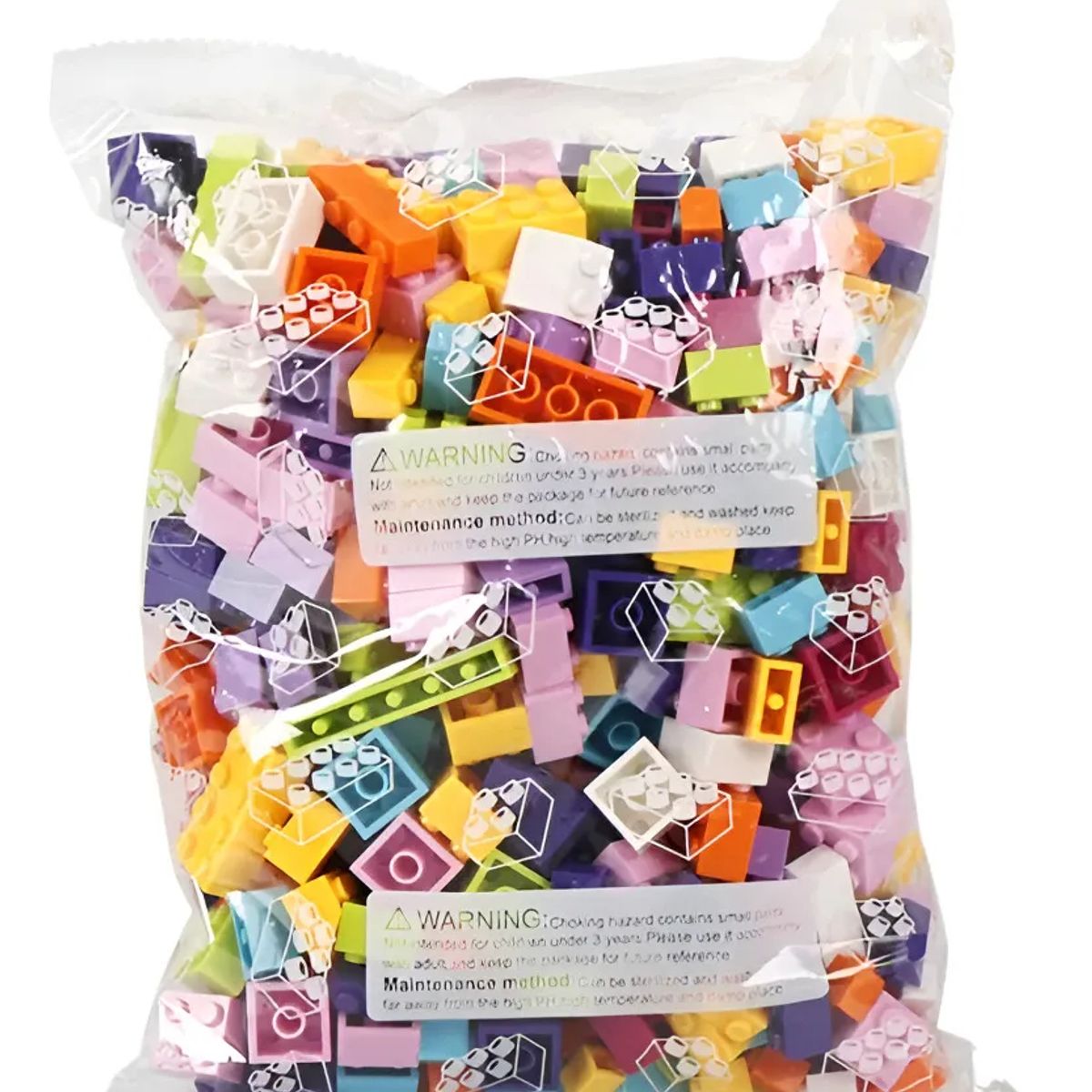 GENERICO - Bloques De Construccion Tipo Leg Bolsa 500 Piezas Colores Pastel