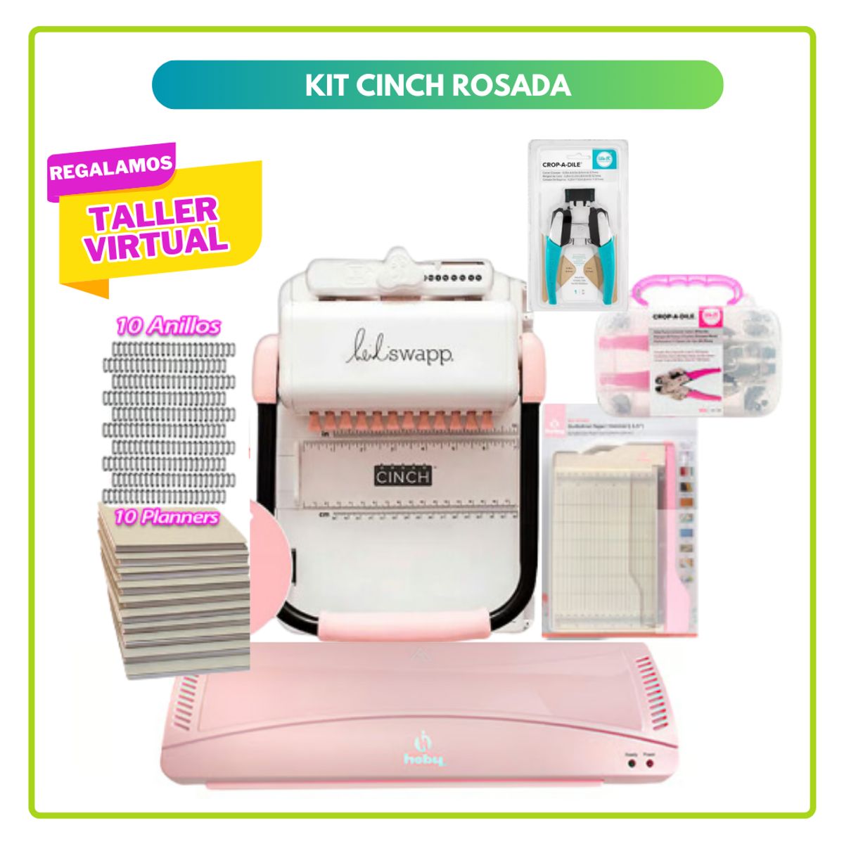 AMERICAN CRAFTS - Cinch rosada laminadora  kit de herramientas S20