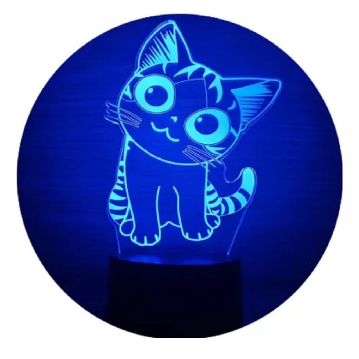 GENERICO - Lampara ilusión 3D Gatita Chi Anime De 7 Colores