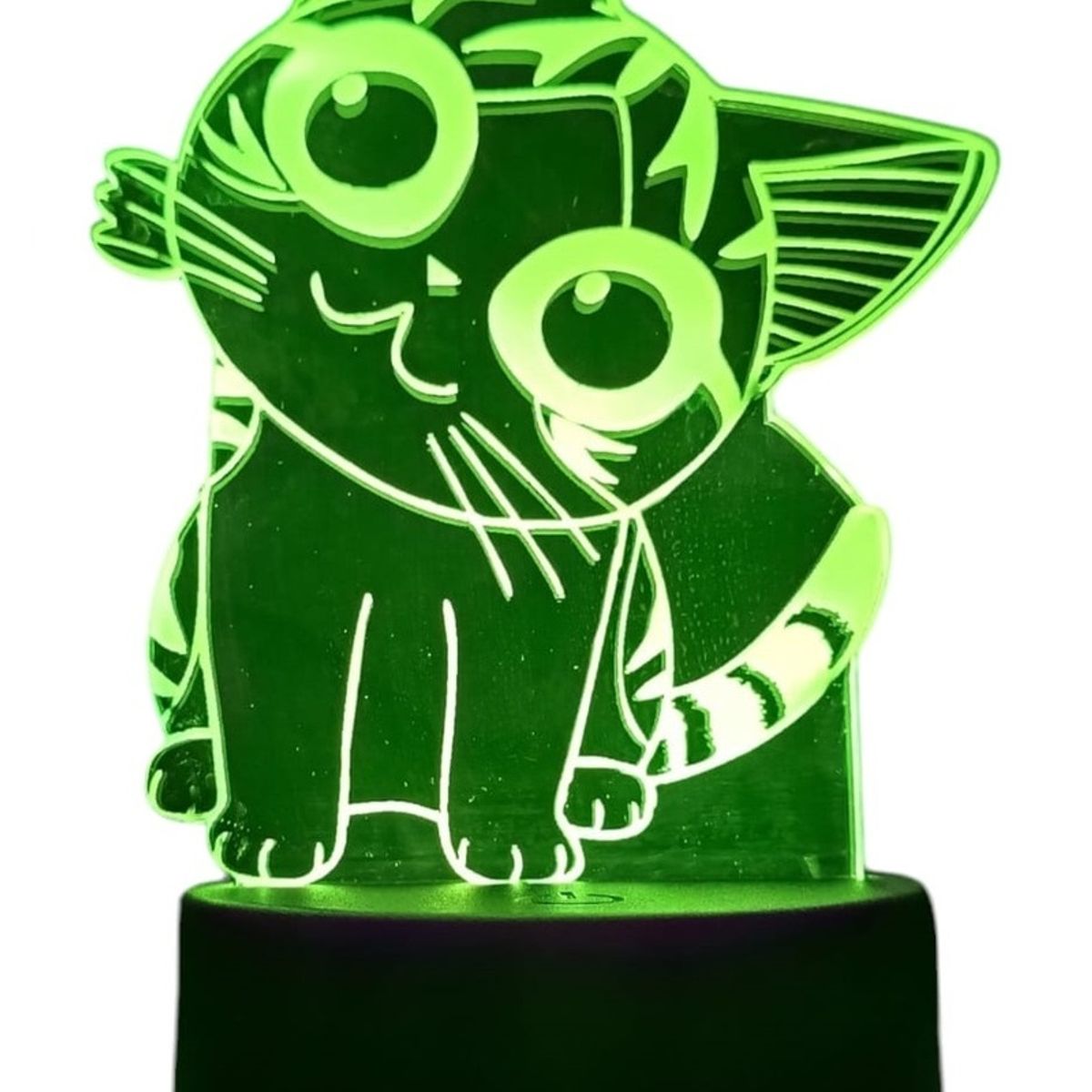 GENERICO - Lampara ilusión 3D Gatita Chi Anime De 7 Colores