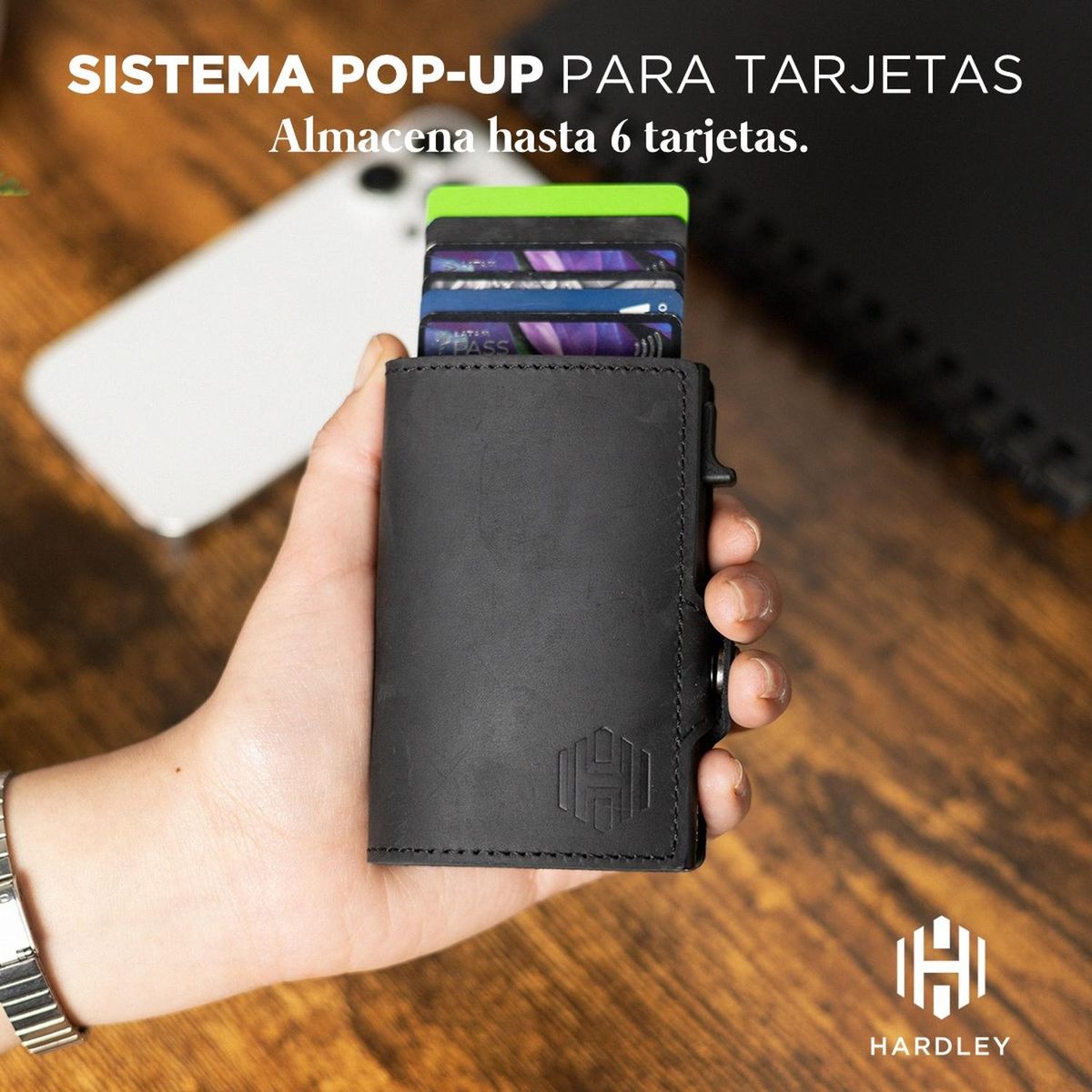 HARDLEY - Billetera Hombre De Cuero Tarjetero Bloqueo Rfid