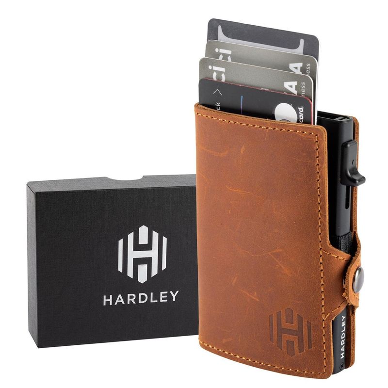 HARDLEY - Billetera Hombre De Cuero Tarjetero Bloqueo Rfid