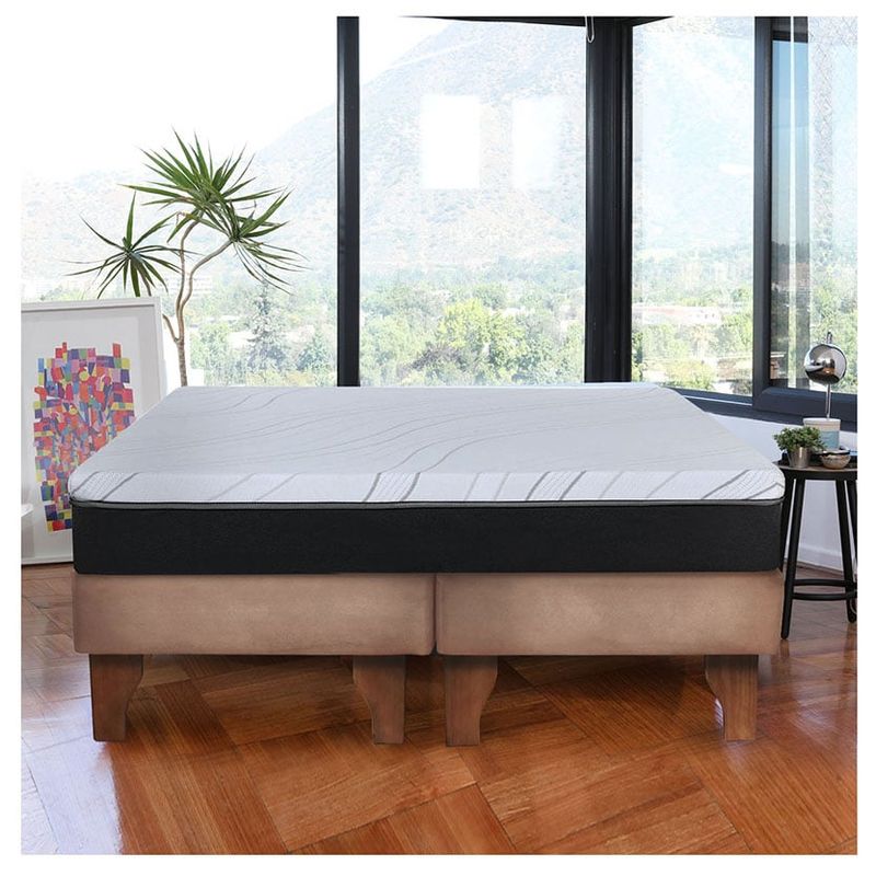 LATAM HOME - Cama Europea 2 Plazas Zen Pro 150x200 Cm Tela Beige