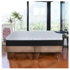 LATAM HOME - Cama Europea 2 Plazas Zen Pro 150x200 Cm Tela Beige