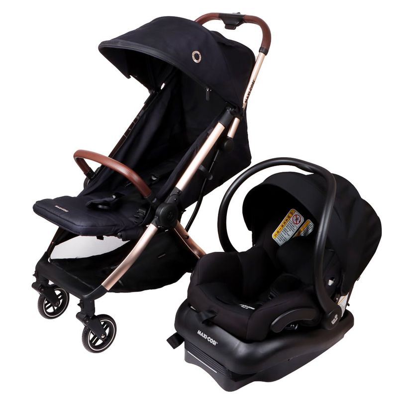 MAXI COSI - Coche Travel System Eva3 Essential Black Champagne Maxi Cosi