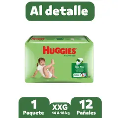 HUGGIES - Pañales Active Sec XXG PACK 4X12 48 pañales