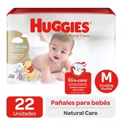 HUGGIES - Pañales Natural Care M 6 pack x22 132 unidades