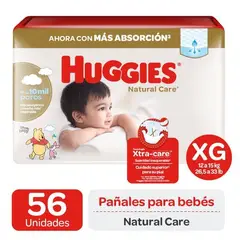 HUGGIES - PAÑALES NATURAL CARE POR 56 UNIDADES