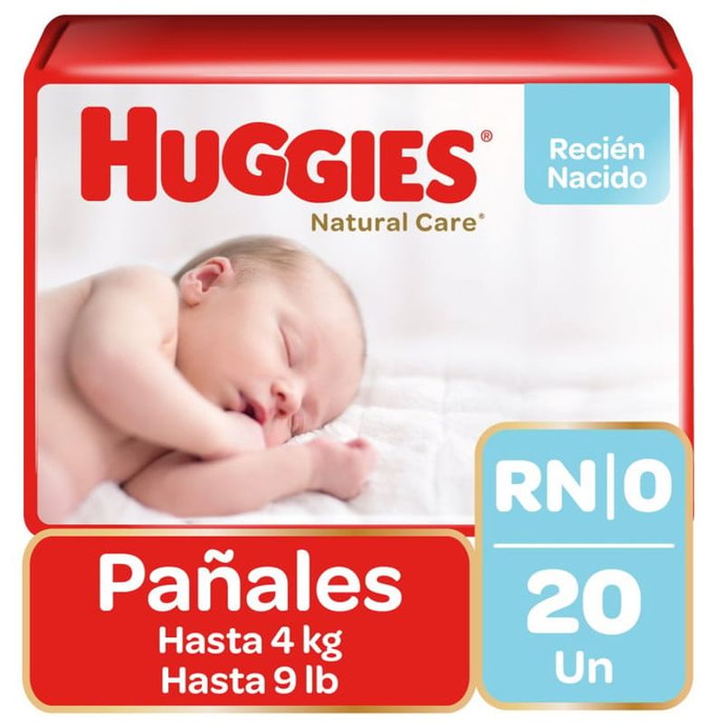 HUGGIES - PAÑALES HUGGIES NATURAL CARE RECIEN NACIDO POR 20 UNIDADES