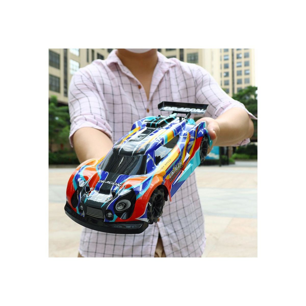 GENERICO - Auto De Carreras Juguete RC Luz Humo y Movimiento Azul - SC