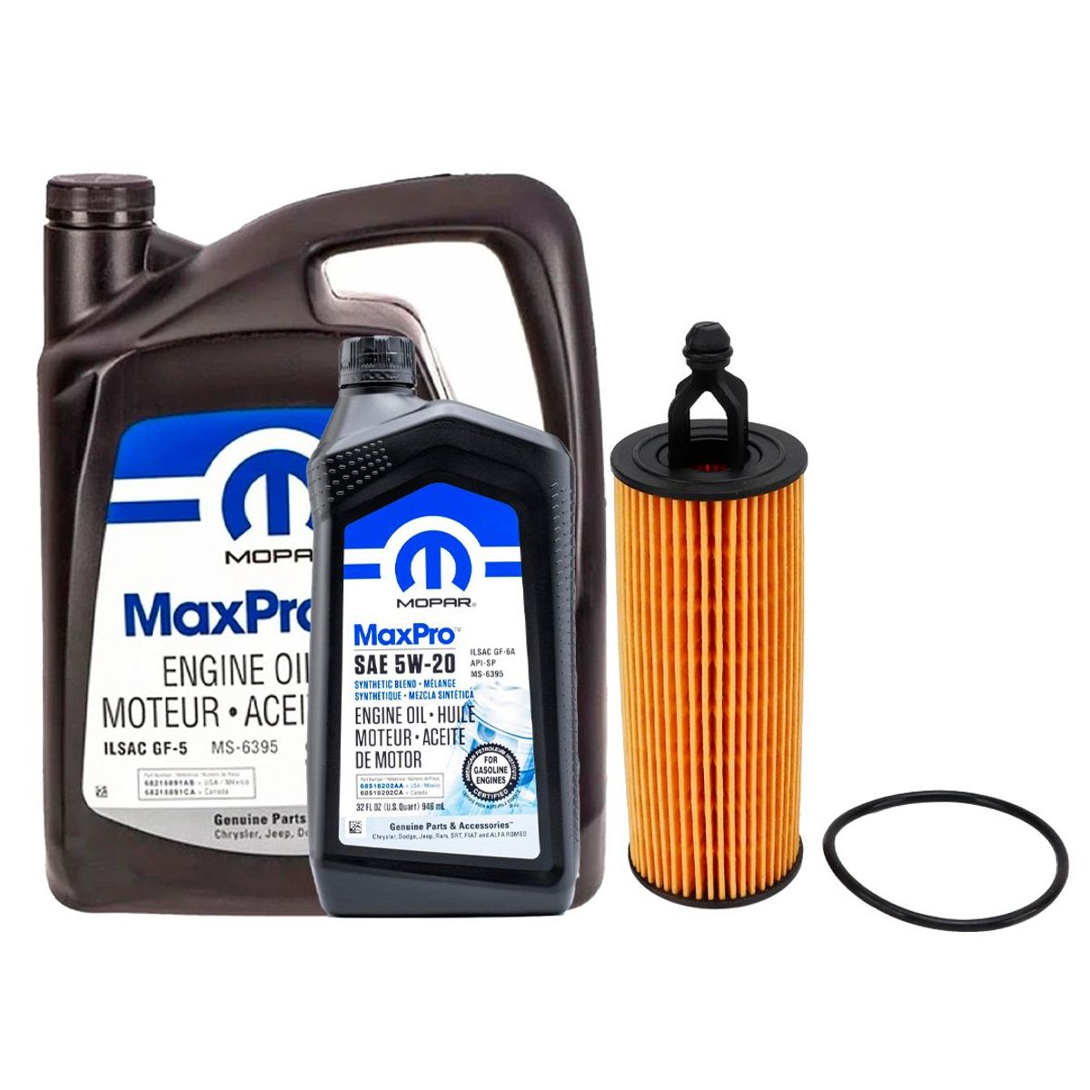 GENERICO - Kit Filtro Aceite + Aceite Mopar 3.6l 2007-2020 Mo349