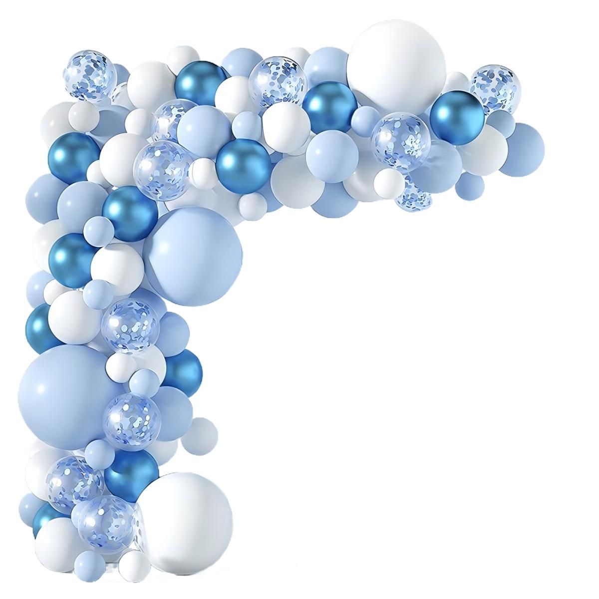 GENERICO - 116 Piezas Set De Globos Decorativos De Cumpleaños Azules