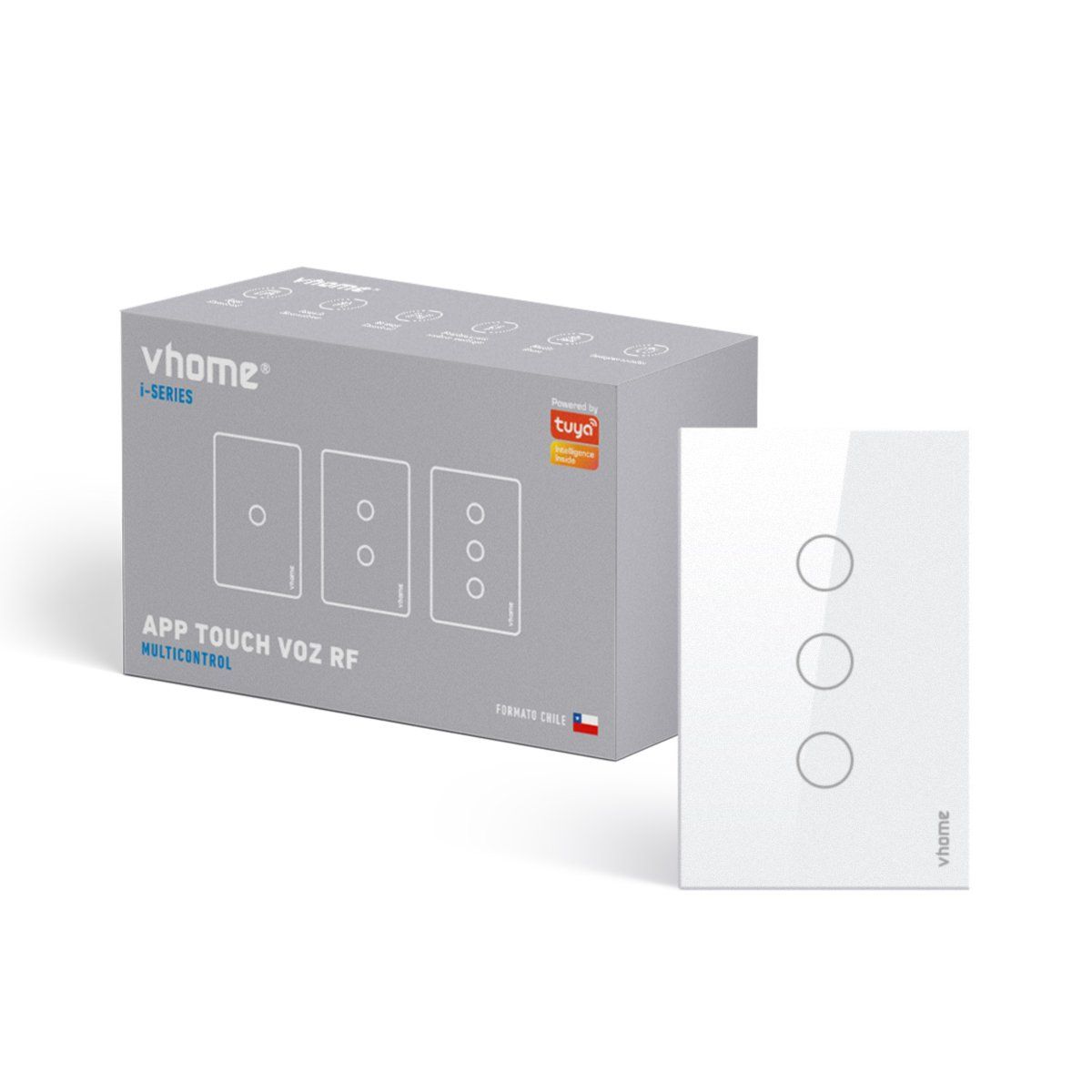 VHOME - Interruptor Wifi Rf Vhome Touch 3 Canales
