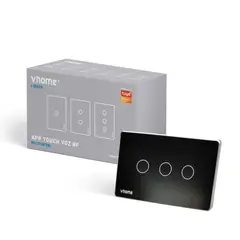 VHOME - Interruptor Wifi RF Design Vector Black 3 Canales