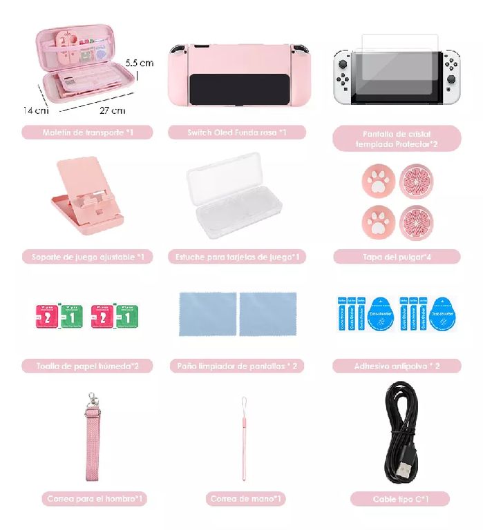 GENERICO Estuche Protector Sakura Para Nintendo Switch Oled 23 En 1