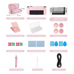 GENERICO - Estuche Protector Sakura Para Nintendo Switch Oled 23 En 1