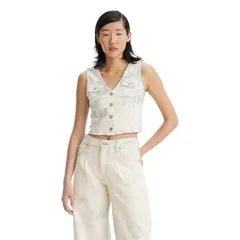 LEVIS - Polera Mujer Bella Denim Corset Celeste