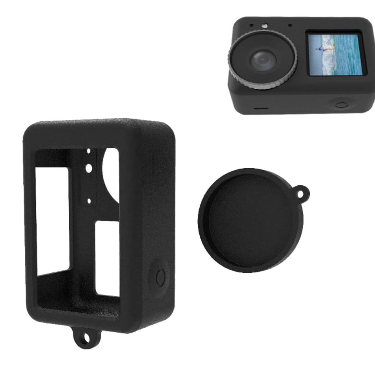 DJI - Funda de Silicona para DJI Osmo Action 3-4-5 Pro +Tapa Lente
