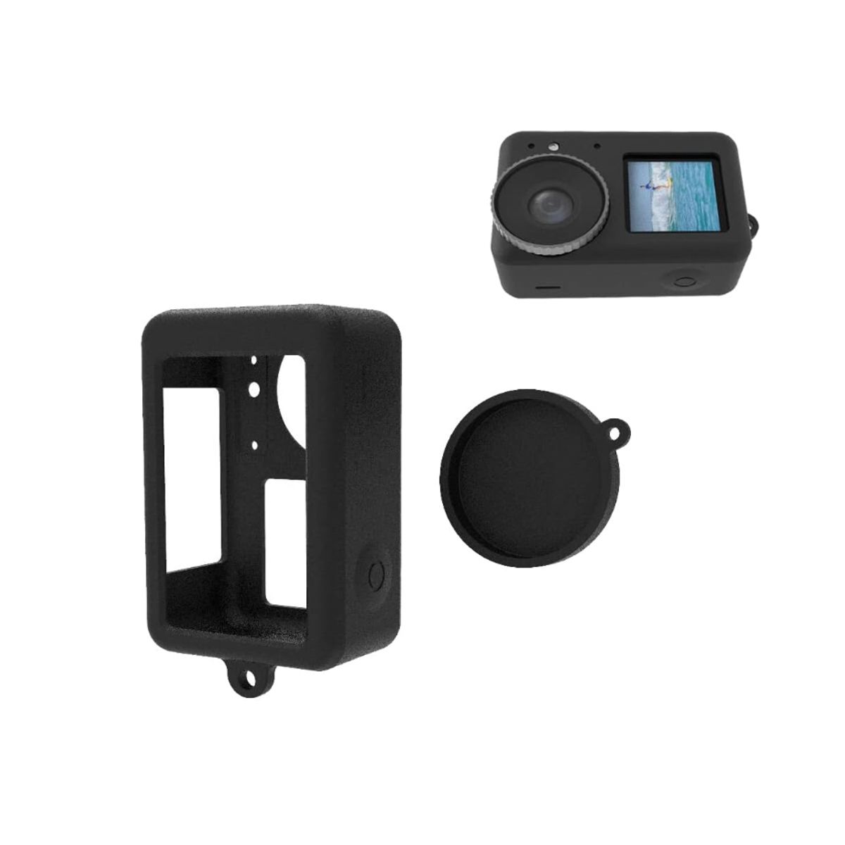 DJI - Funda de Silicona para DJI Osmo Action 3-4-5 Pro +Tapa Lente