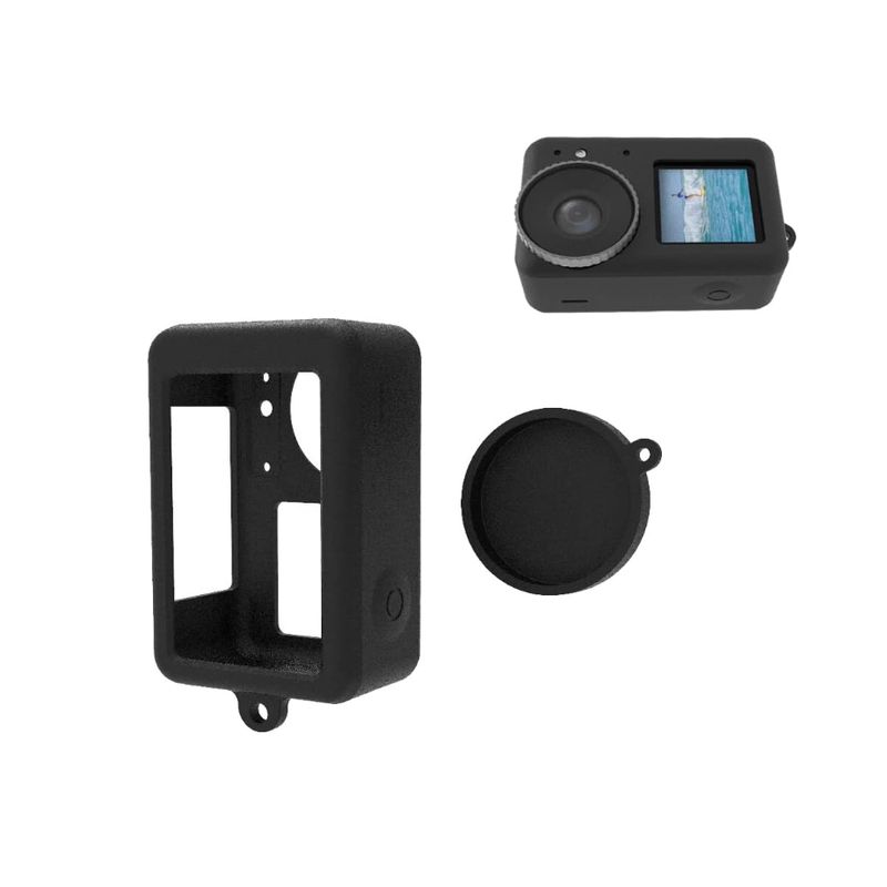 DJI - Funda de Silicona para DJI Osmo Action 3-4-5 Pro +Tapa Lente