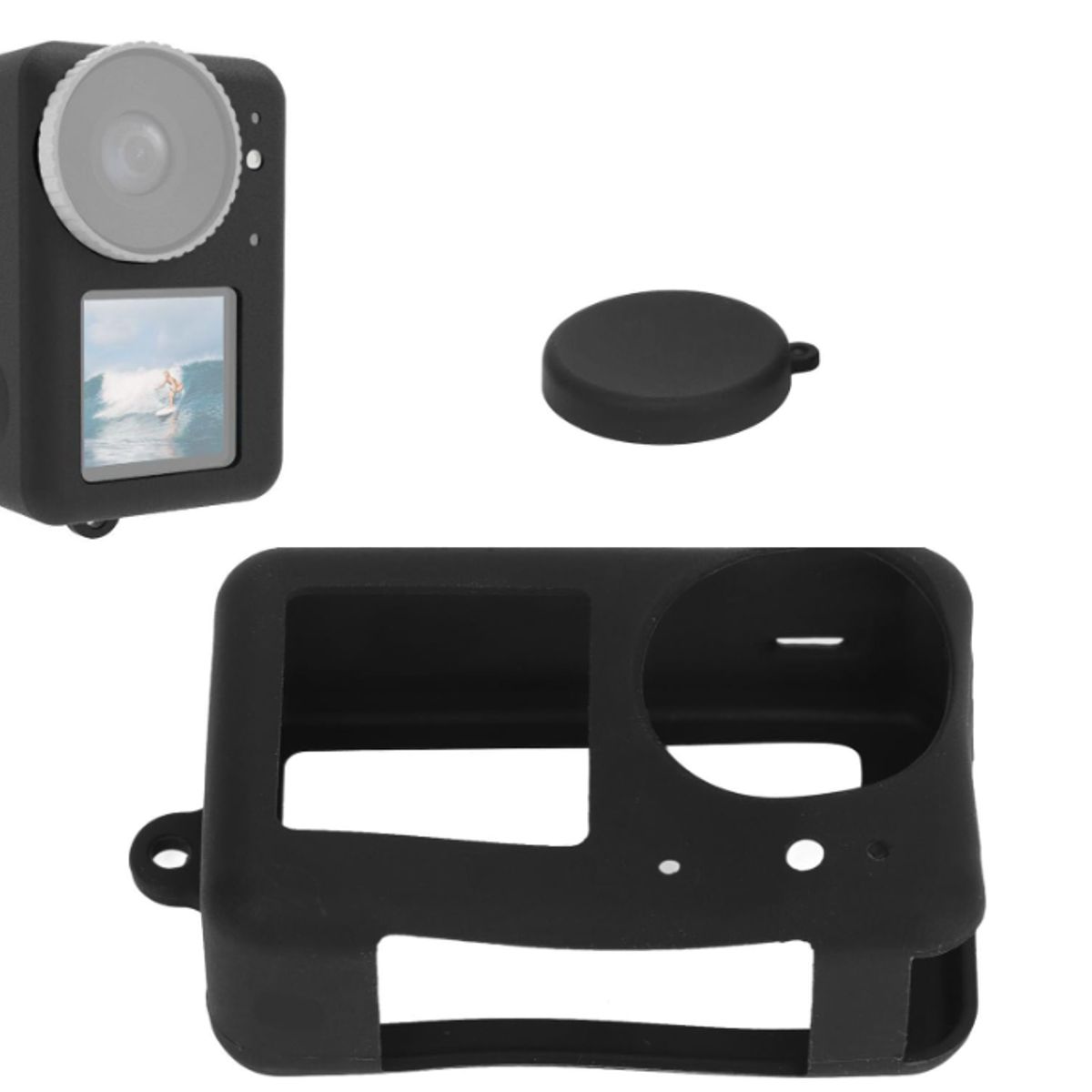 DJI - Funda de Silicona para DJI Osmo Action 3-4-5 Pro +Tapa Lente