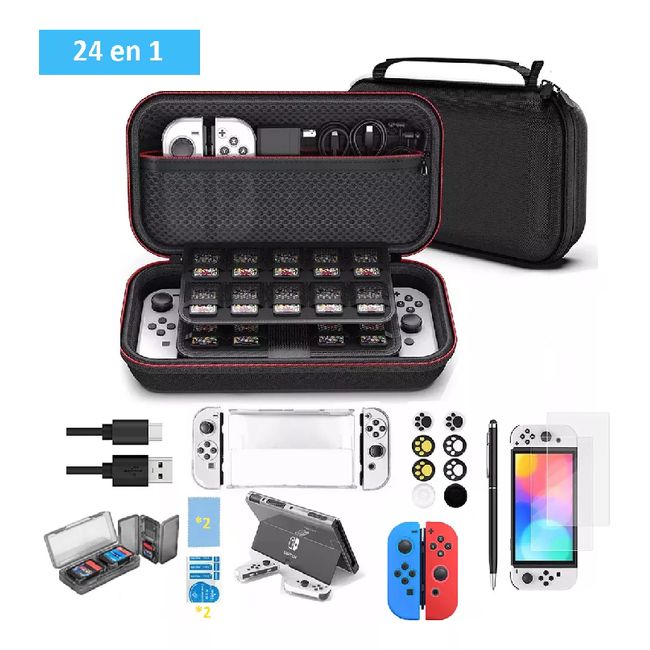 GENERICO - Estuche 24en1 Para Nintendo Switch Oled Con Lápiz Capacitivo