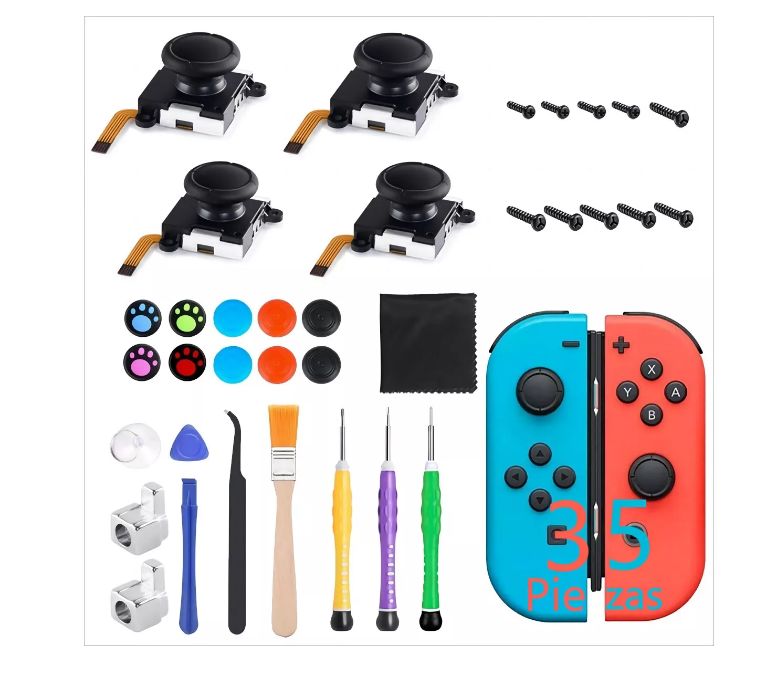 GENERICO Kit De Reparación Mando Joycon Para Nintendo Switch 35 Pieza