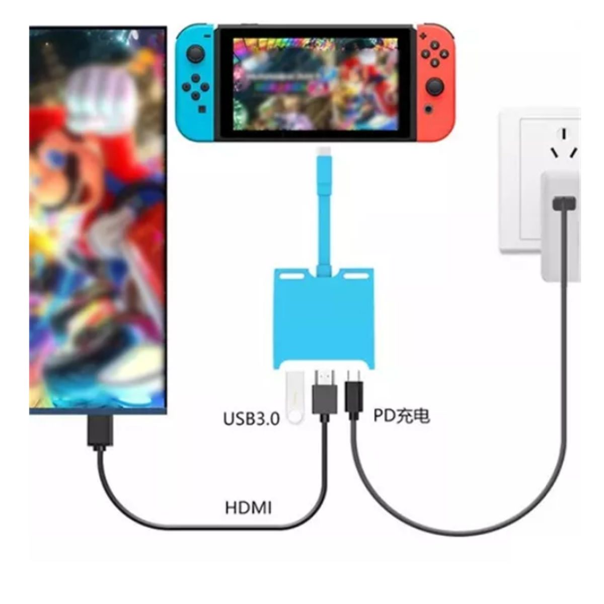 GENERICO - Dock Hub Portátil Para Nintendo Switch Tv Hdmi