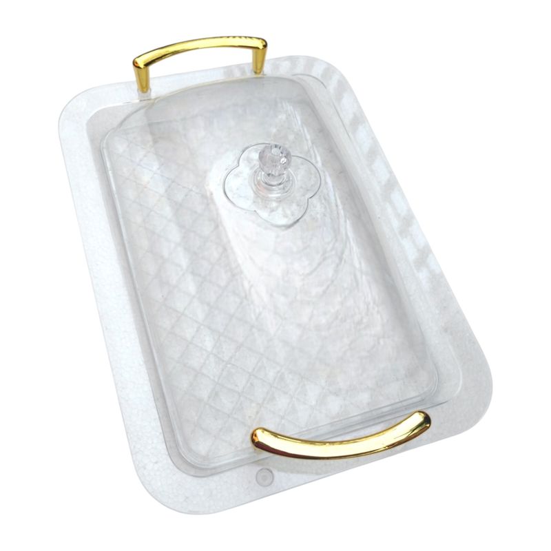 GENERICO - Bandeja Rectangular con Tapa - Blanco
