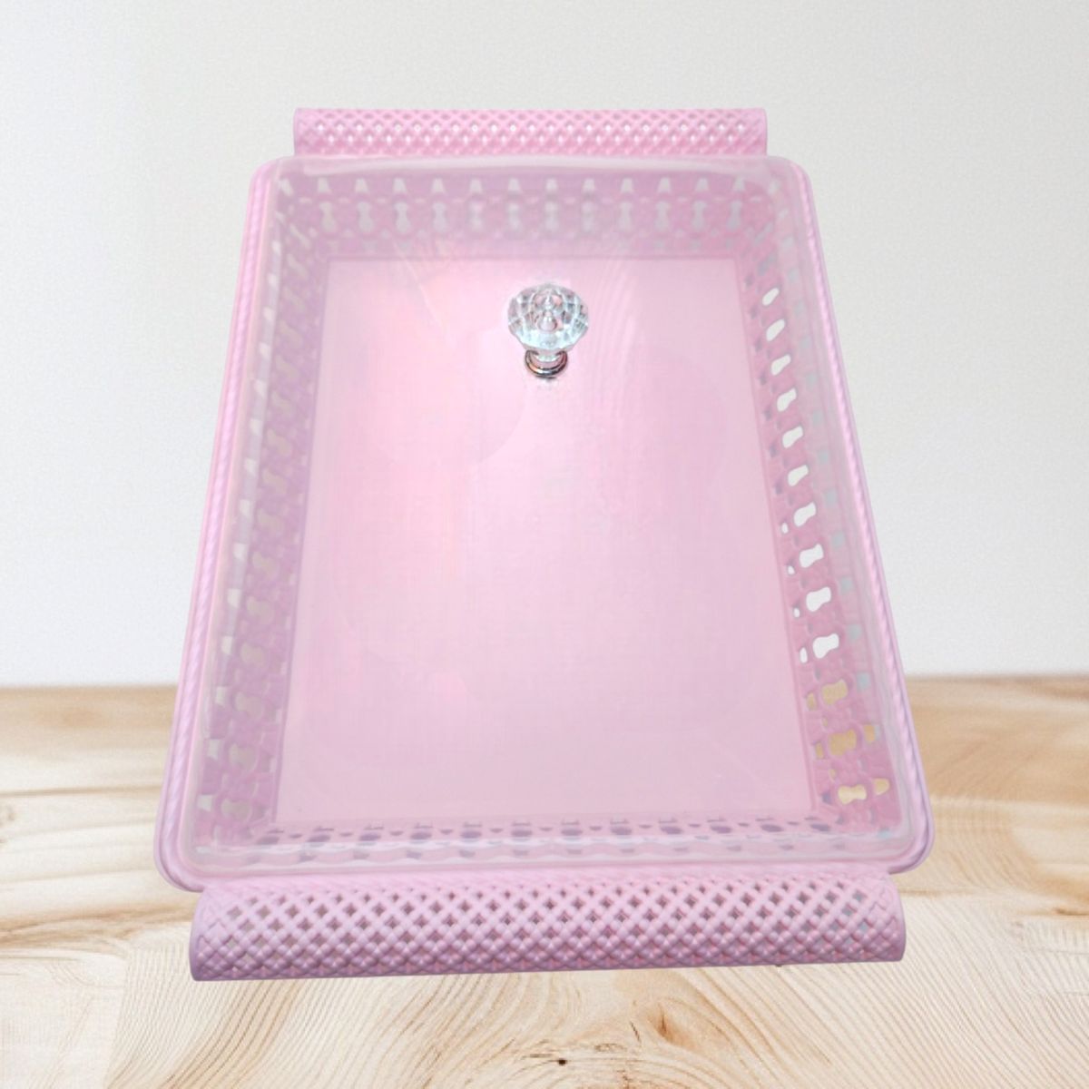 GENERICO - Bandeja Rectangular con Tapa - Rosado