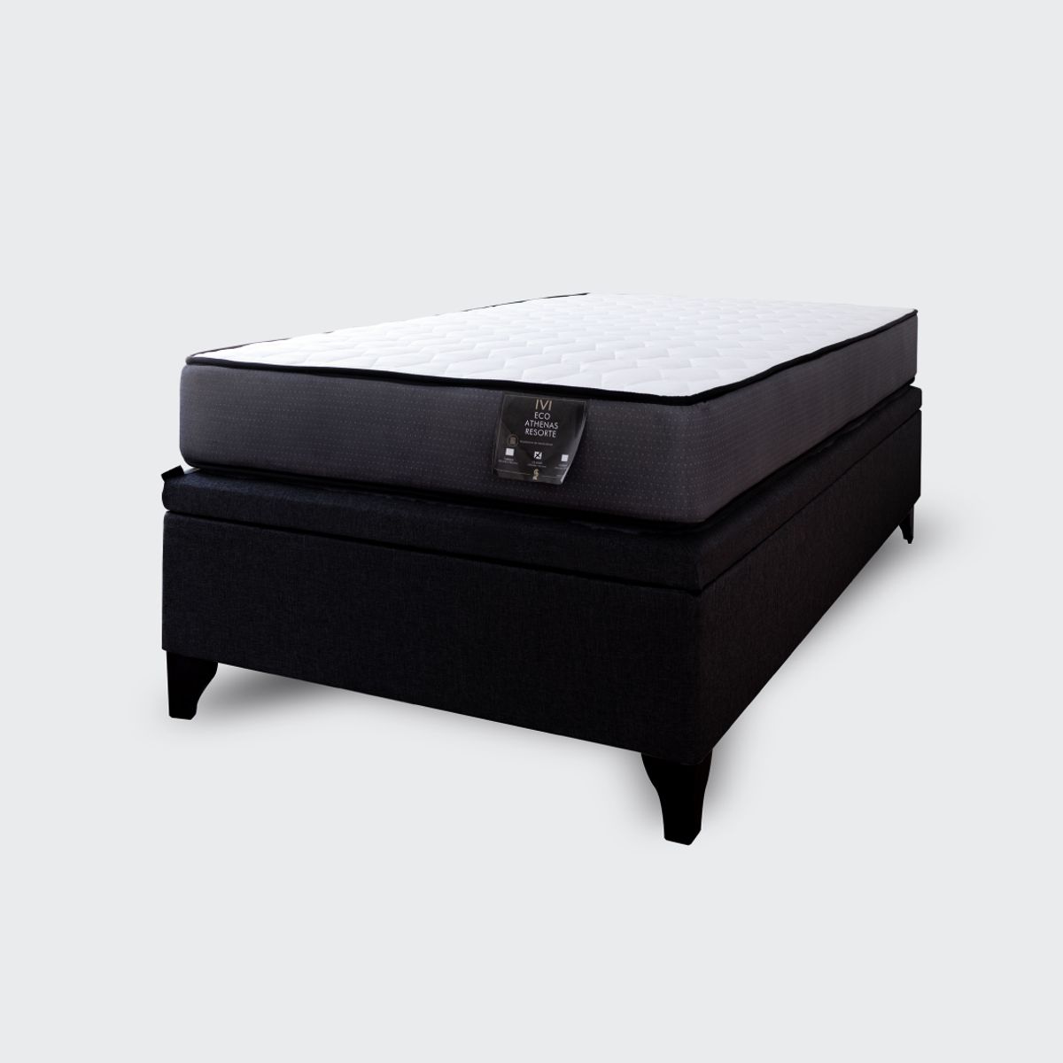 GENERICO - Cama Baúl 1.5 plazas Athenas apertura horizontal negro