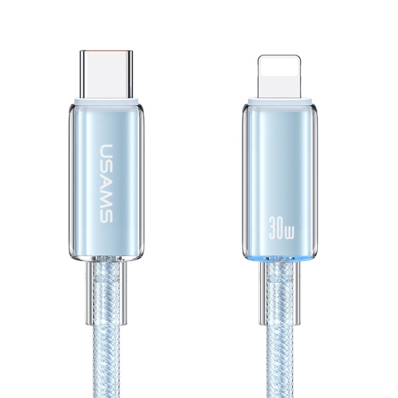 USAMS - Cable Para iPhone Tipo C Usams SJ659 30 W Carga Rapida Celeste
