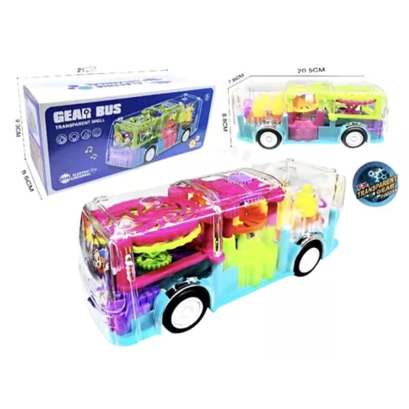 A - Bus Transparente de Engranaje con Luz y Sonido