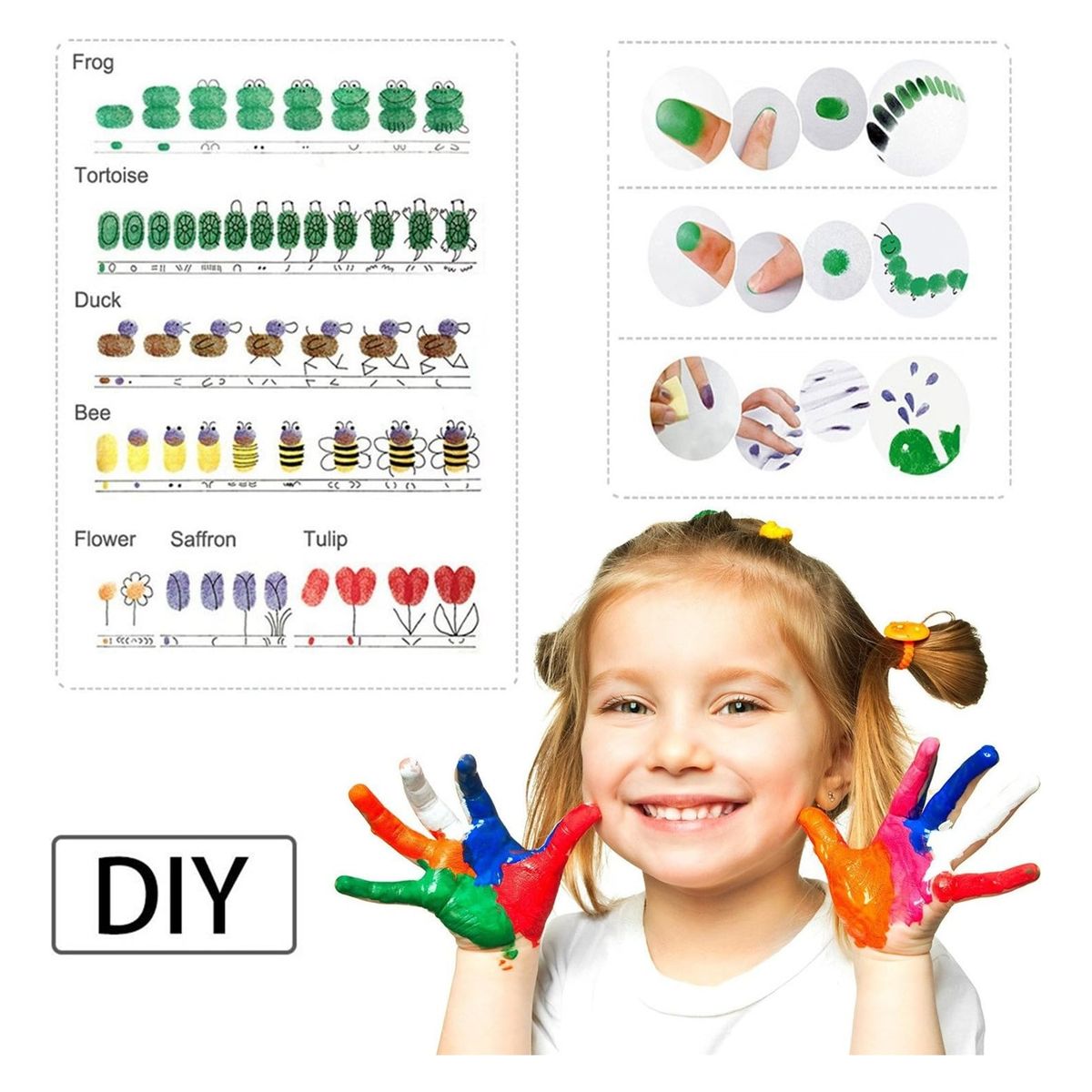 ATURE - 20 Tampón Dactilar Huellero Para Timbre Colores Almohadilla