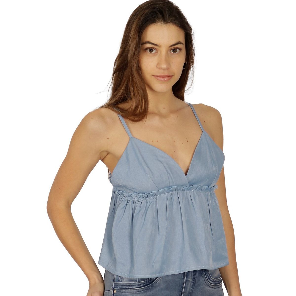 DIVINO JEANS - Polera Inna Celeste Divino Jeans