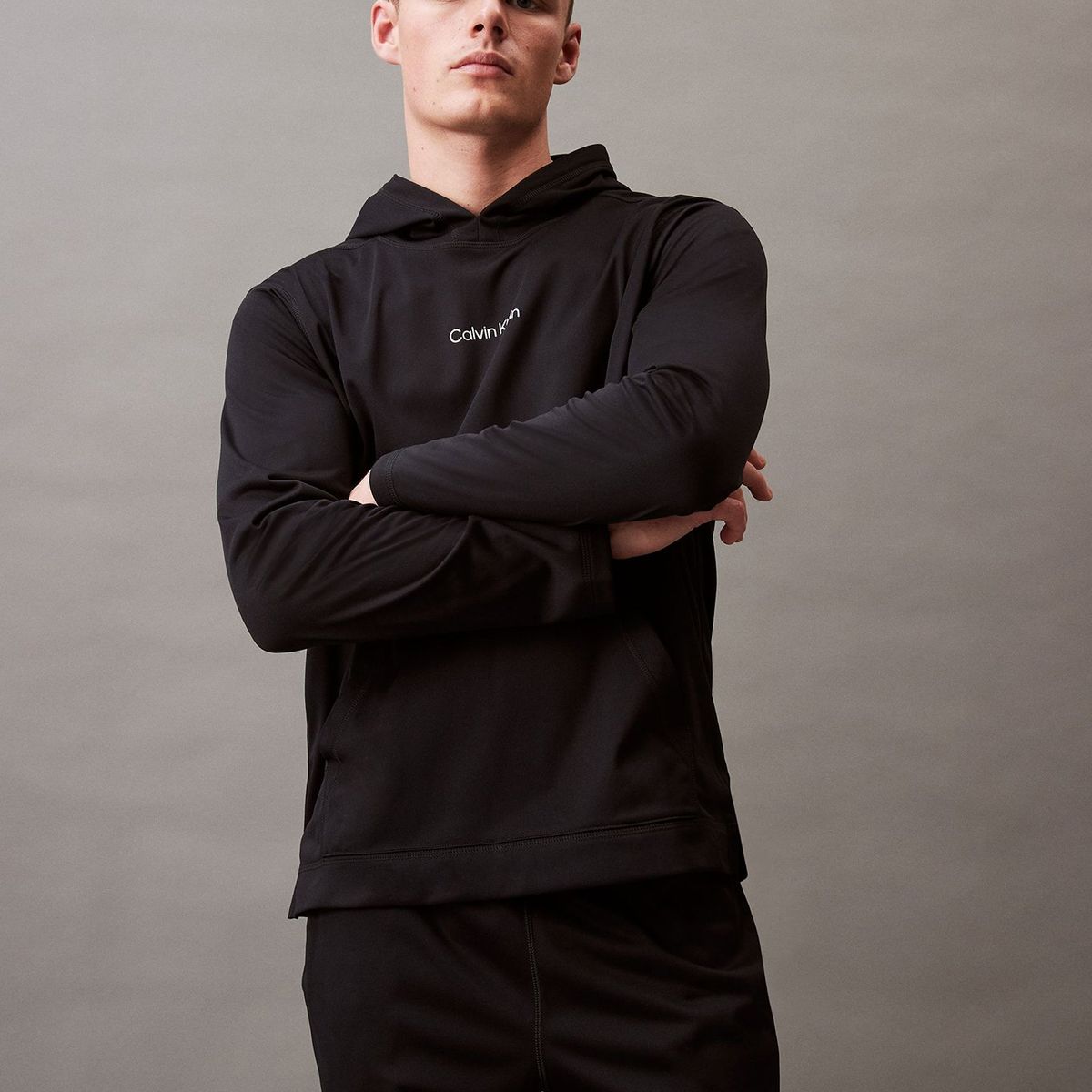 CALVIN KLEIN - Polerón con Gorro CK Sport Negro Calvin Klein