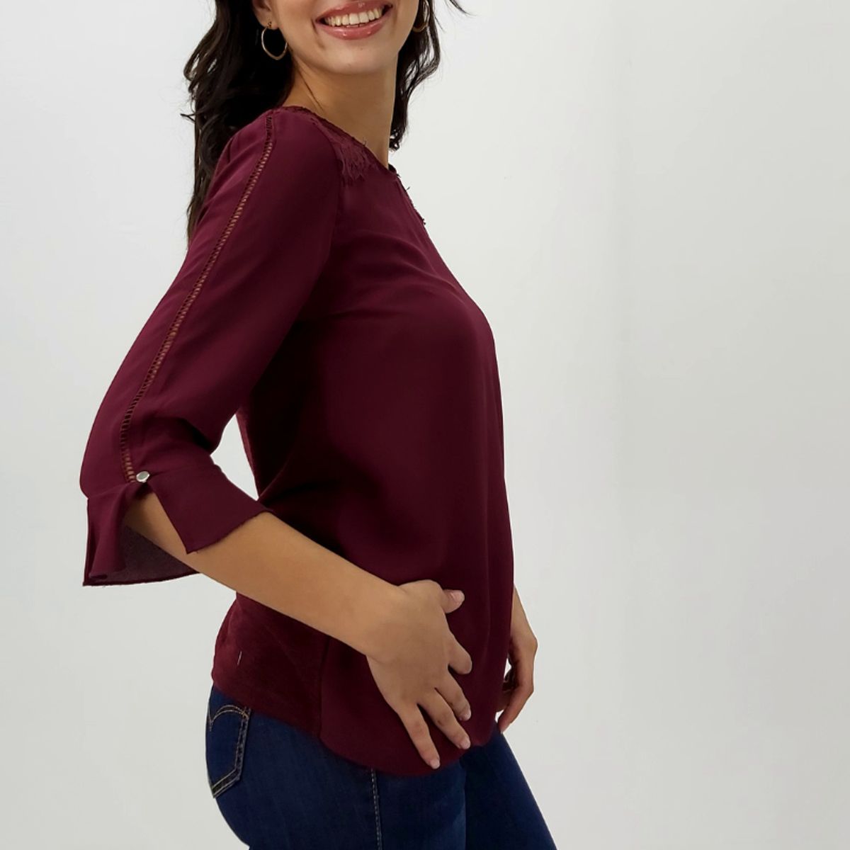 TENTATION - Bluson  Manga 3/4 Burdeo Tentation