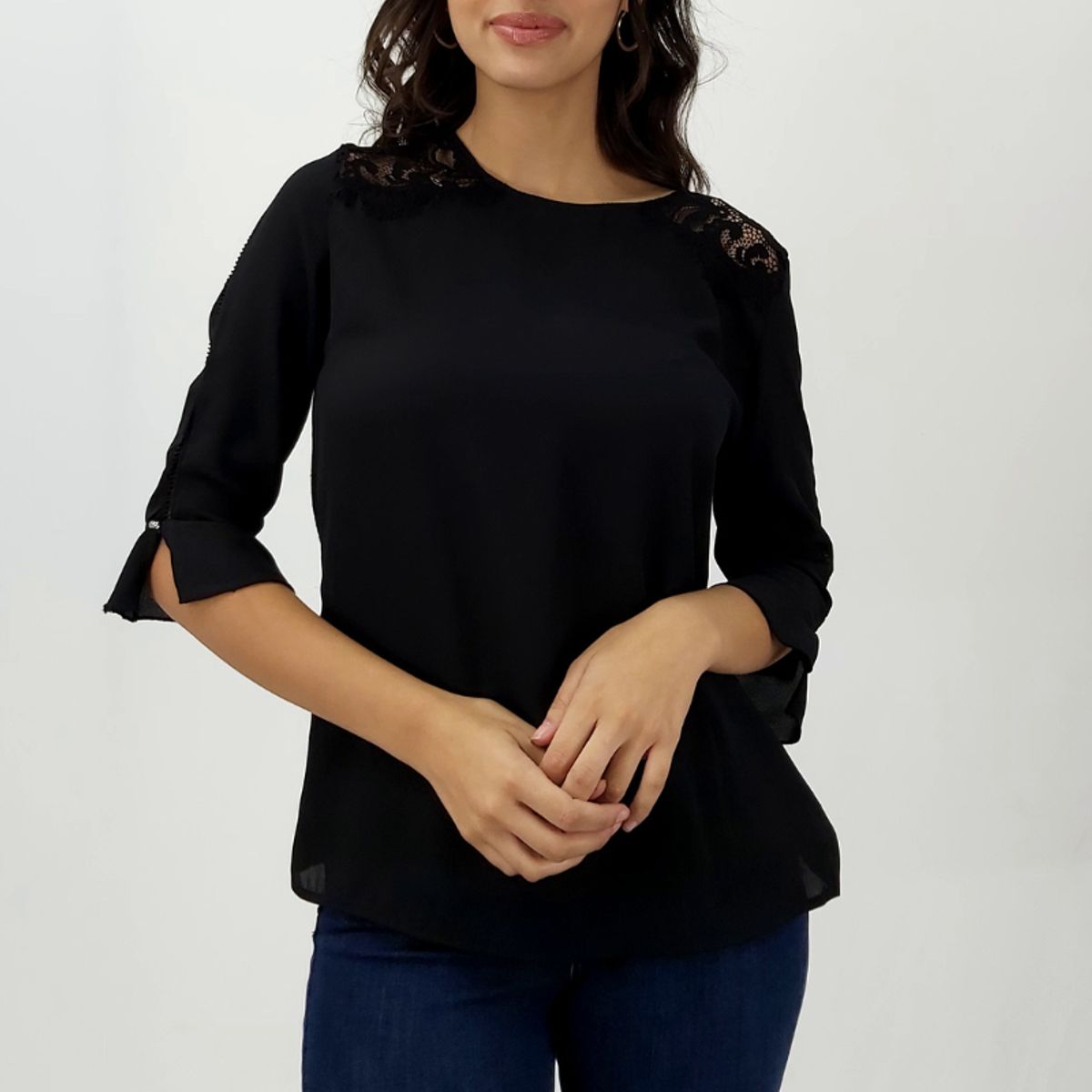 TENTATION - Bluson  Manga 3/4 Black Tentation