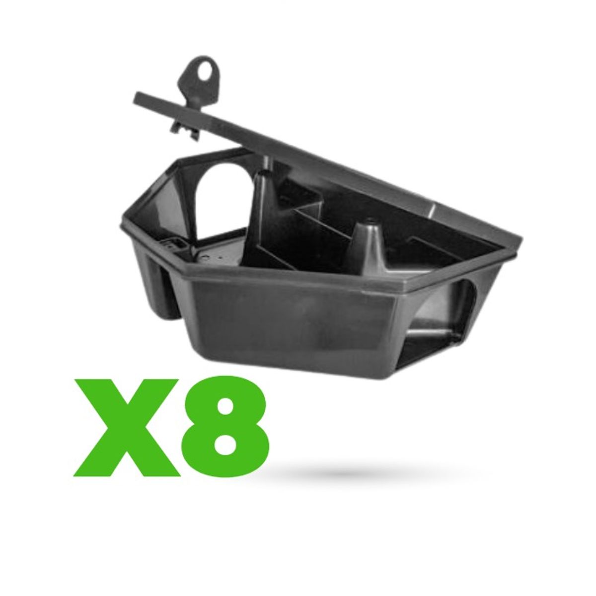 GENERICO - Pack 8 Trampas Ratones Caja Cebadera Ratox 3 Bioseguridad Con Llave