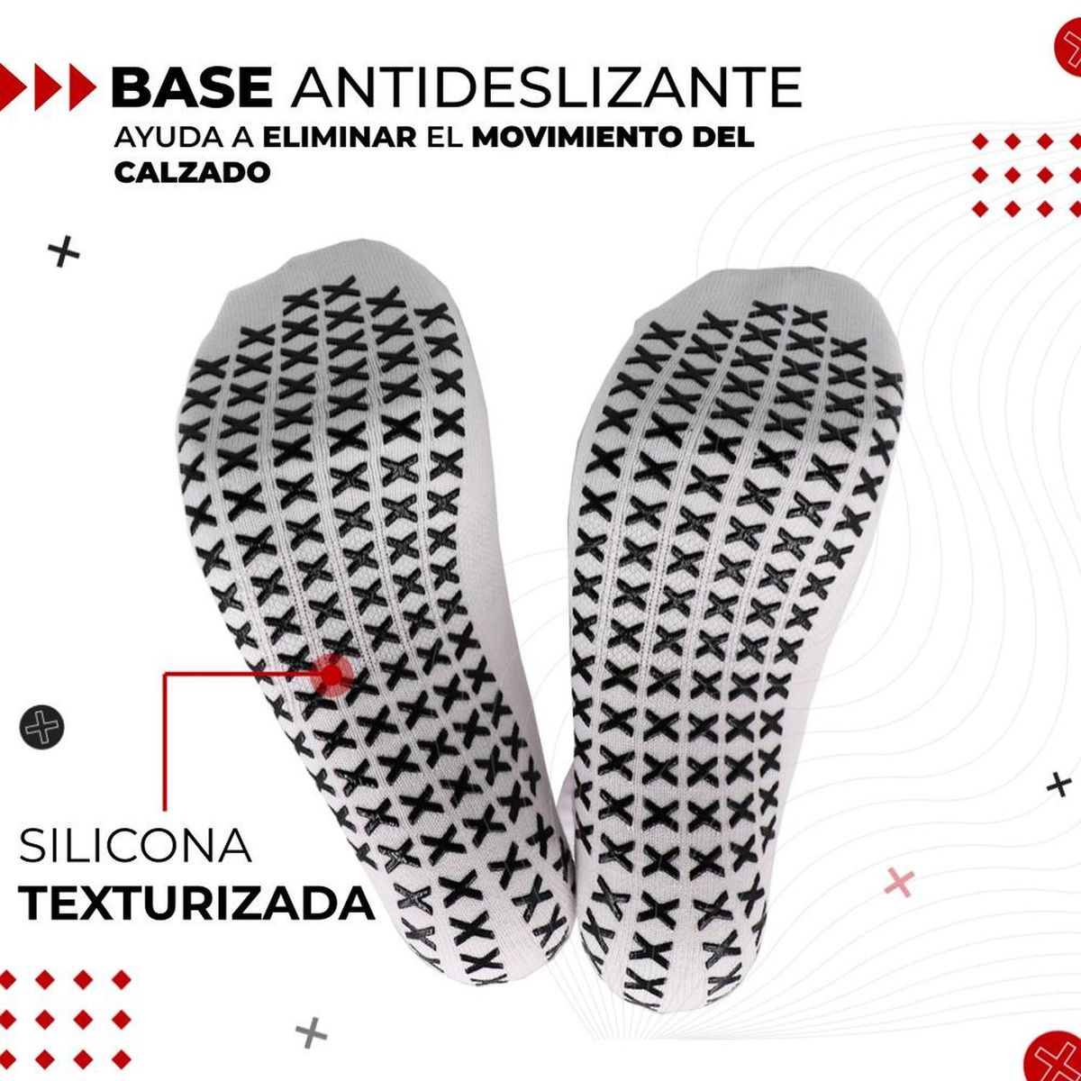 FITNICS - Medias Calcetas Futbol Antideslizante Set 2 + Pantorrillera - Rojo