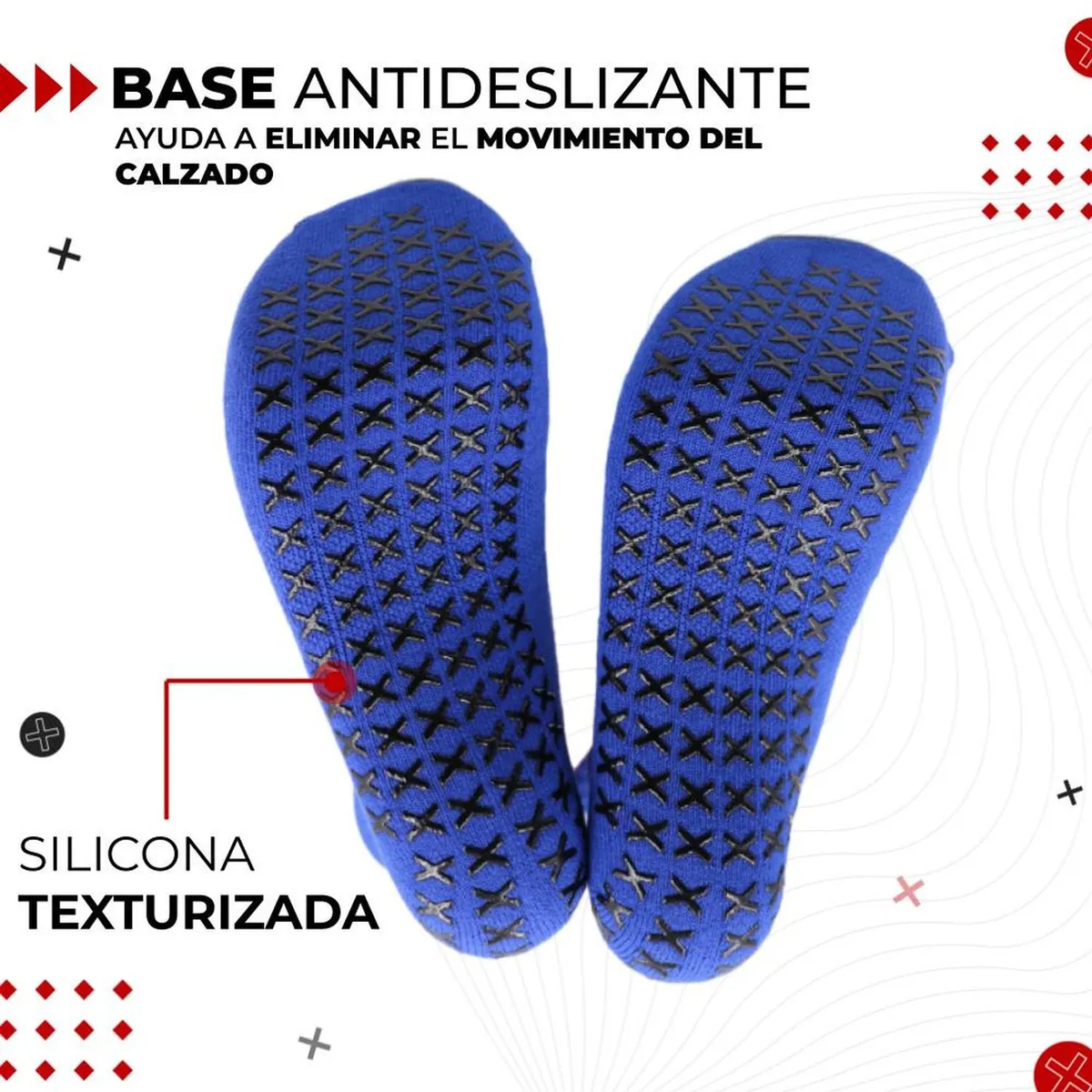 FITNICS - Medias Calcetas Futbol Antideslizante Set 2 + Pantorrillera - Rojo