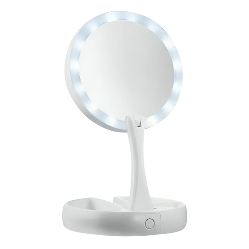 GENERICO - Espejo Con Luz Led Para Maquillaje Plegable + Aumento X 10