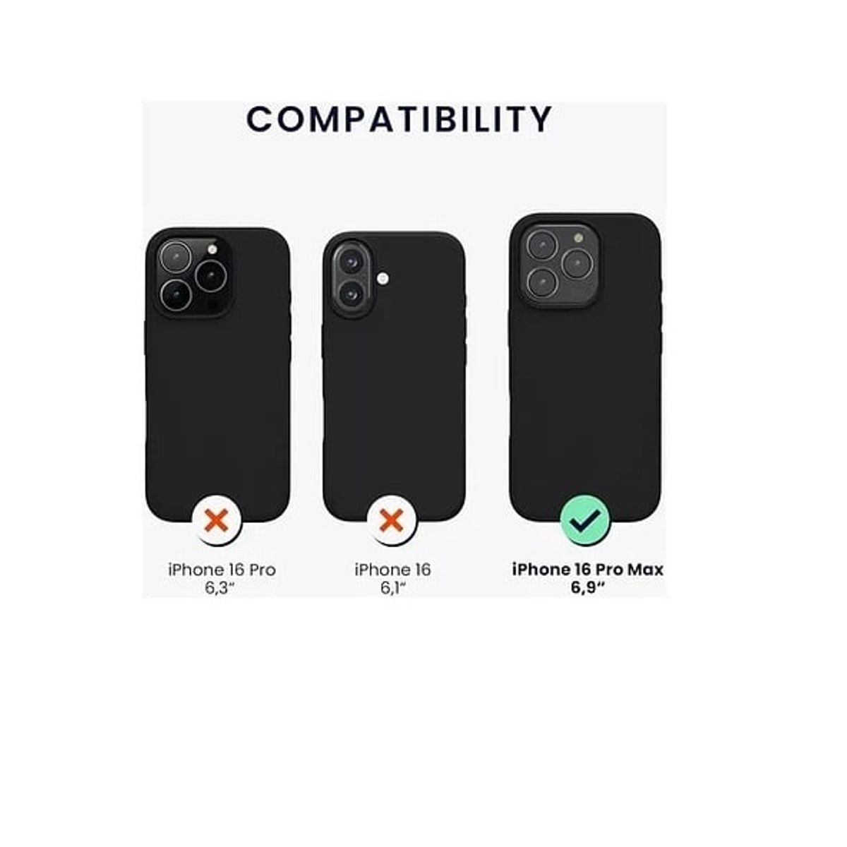 GENERICO - Carcasa De Silicona Para iPhone 16 Pro Max - Negro