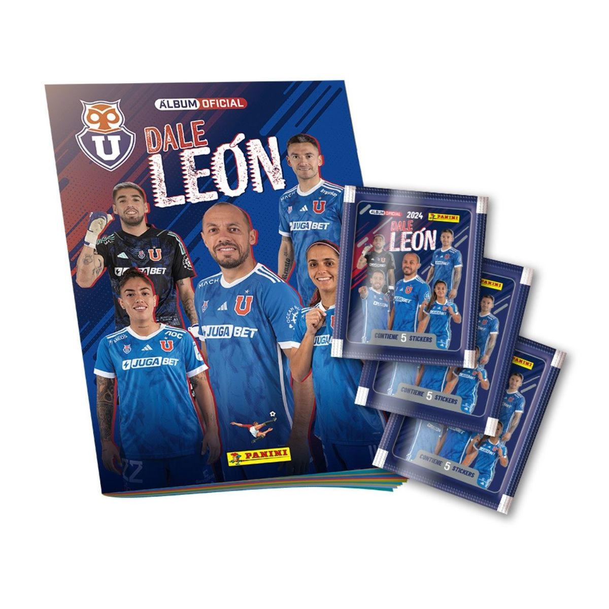PANINI CHILE - Pack Álbum + 40 Sobres Universidad De Chile - Dale León
