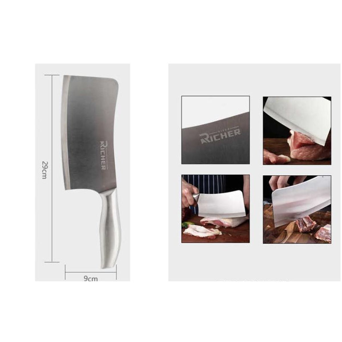 GENERICO - Cuchillo carnicero de acero