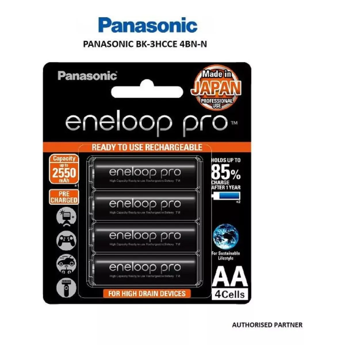 PANASONIC - Pilas Panasonic Recargable Eneloop Pro AA 4 Unidades 2550 Mah