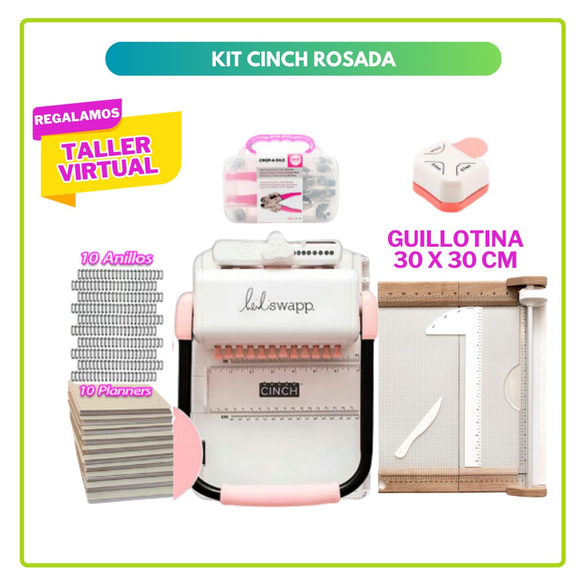 AMERICAN CRAFTS - Cinch Rosada +  kit de herramientas S117