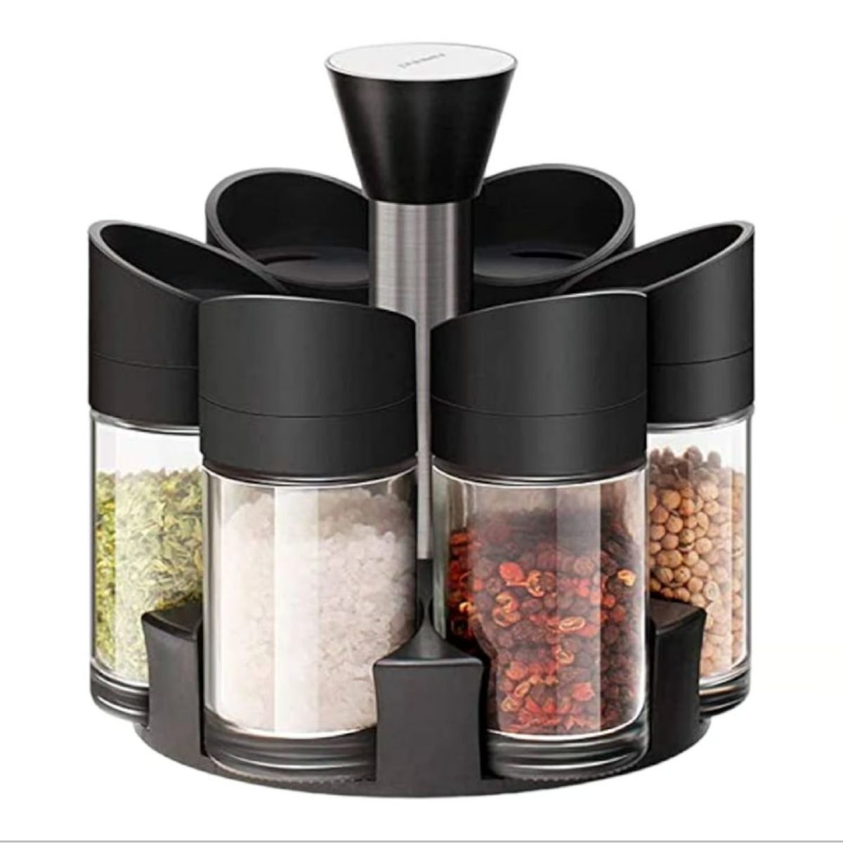 GENERICO - Condimentero Especiero Frascos Giratorio 6 Piezas
