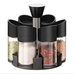 GENERICO - Condimentero Especiero Frascos Giratorio 6 Piezas