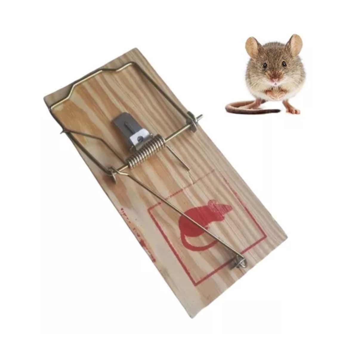 GENERICO - Trampa Madera Metal Reusable Rata Ratón Roedores 175x83mm